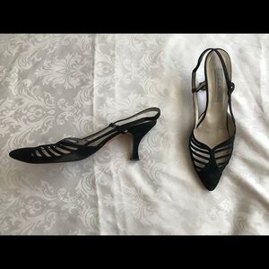 Manolo Blahnik black kitten heels